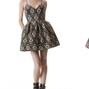 Alice and Olivia Madison Floral fit and flare mini dress